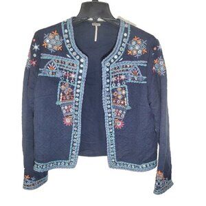 Temperance Quilted jewel patchwork open jacket size large